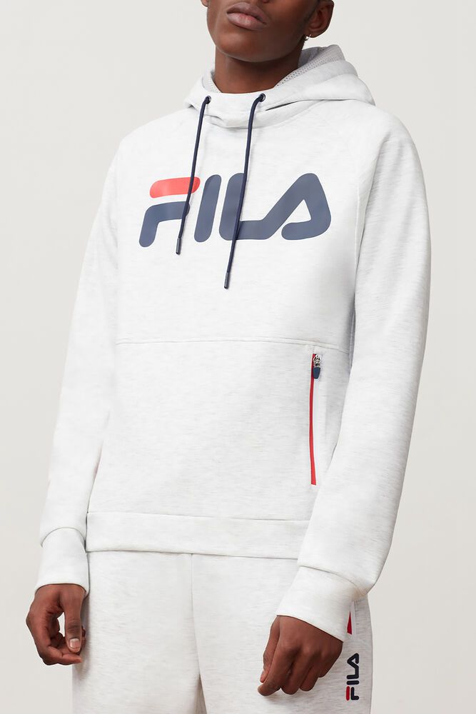 Fila Hoodie Panske Ezra Biele - GOLPY6745